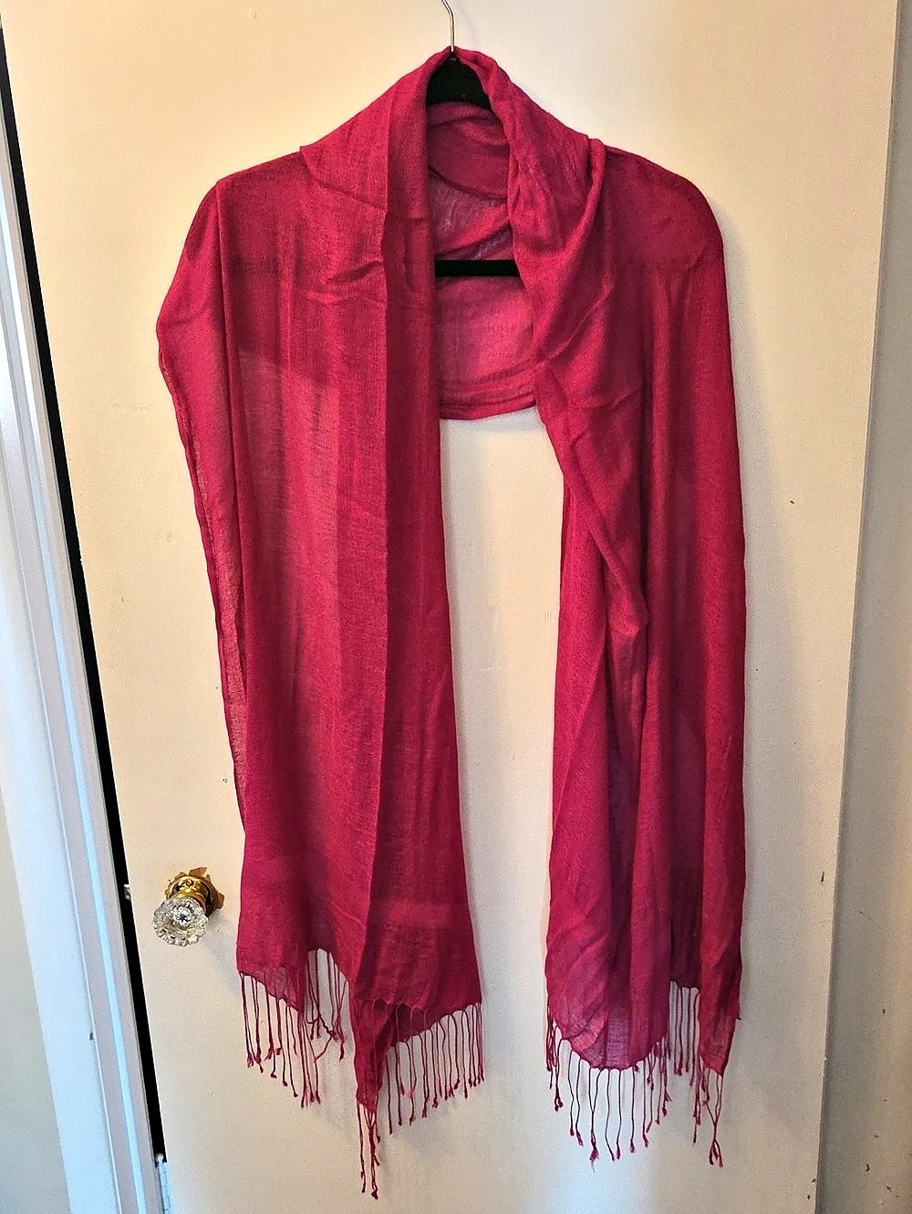 Daniel Pink Fringe Scarf
